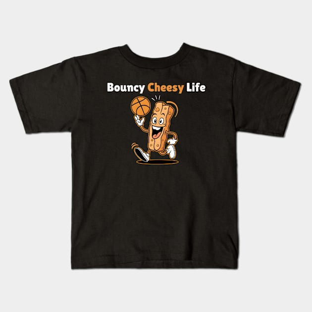 Bouncy cheesy life Kids T-Shirt by ICONIS